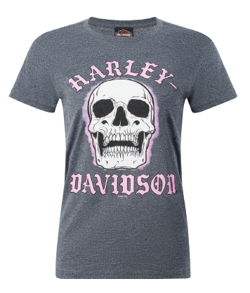 SKULL GLOW, T-Shirt, Harley-Davidson, GRIS, LARGE