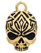 Gold Tribal Skull Road Bell