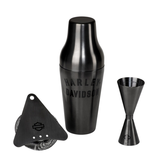 Ensemble de shakers pour cocktails, Harley-Davidson, Noir Mat