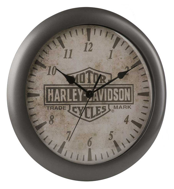 H-D Trademark logo clock