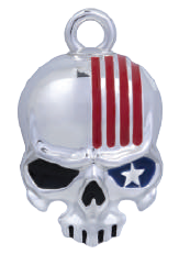 Silver Reaper Skull Road Bell with Enamel