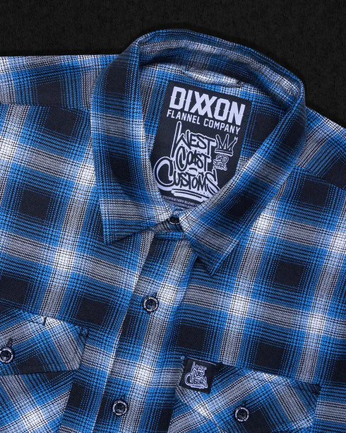 Chemise DIXXON, West Coast Customs Flannel, Noir et Bleau