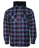 Flannel Jacket DIXXON, pour hommes, Mauve et Bleu