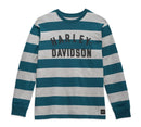 T-shirt à rayures pour hommes - Stripe Deep Teal