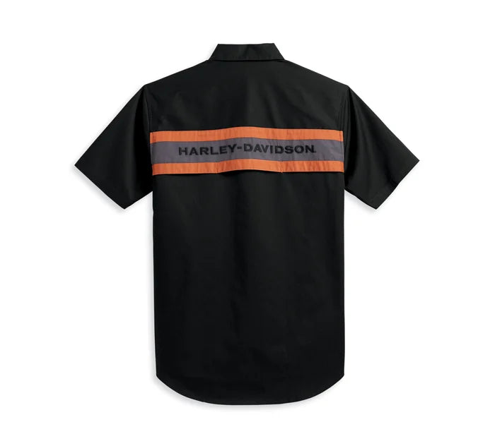 Chemise à manches courtes Harley Performance pour hommes - Colorblocked - Black Beauty