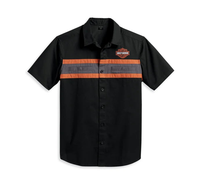 Chemise à manches courtes Harley Performance pour hommes - Colorblocked - Black Beauty