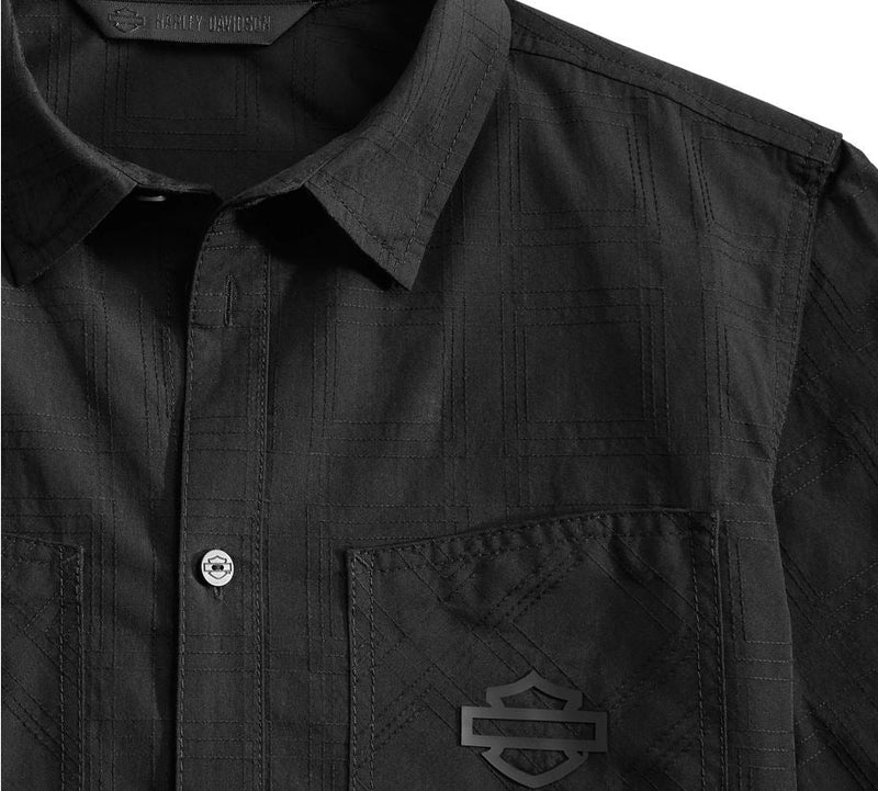 Chemise pour Hommes à Manches Longues Textured Woven Shirt Slim Fit Harley-Davidson®