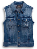 Veste pour Femmes en Denim Sans Manches Patriotic Flag Harley-Davidson®