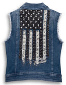 Veste pour Femmes en Denim Sans Manches Patriotic Flag Harley-Davidson®
