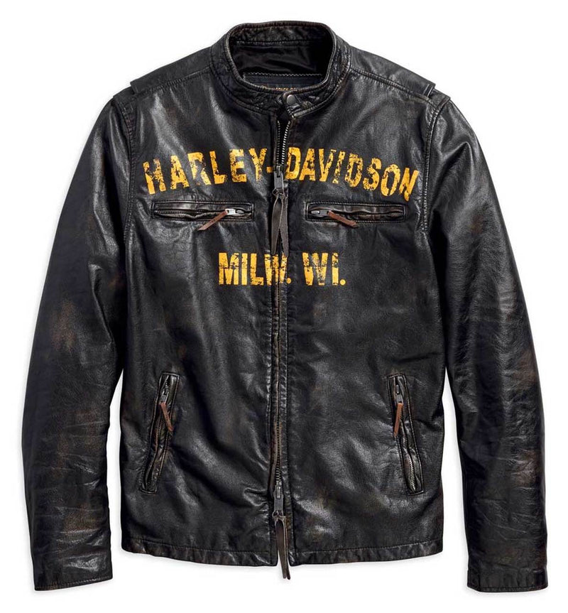 Veste pour Hommes en Cuir Forge Distressed Slim Fit Harley-Davidson®