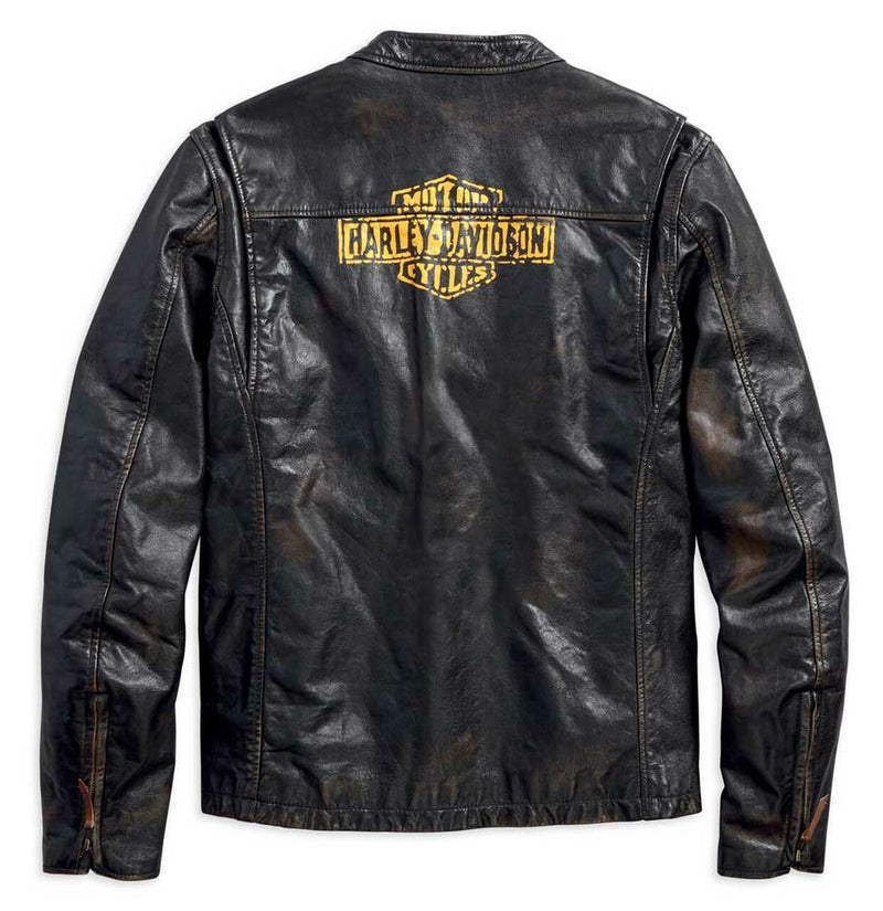 Veste pour Hommes en Cuir Forge Distressed Slim Fit Harley-Davidson®