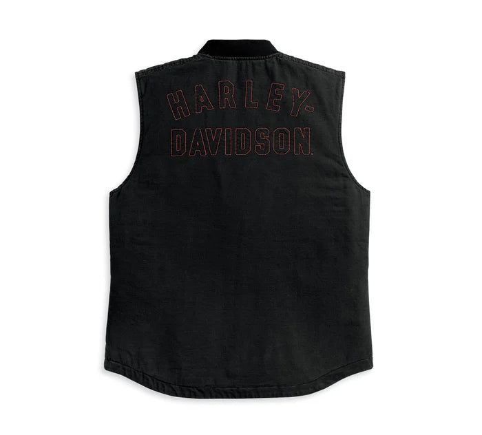 Gilet en toile Forever Harley pour hommes - Black Beauty