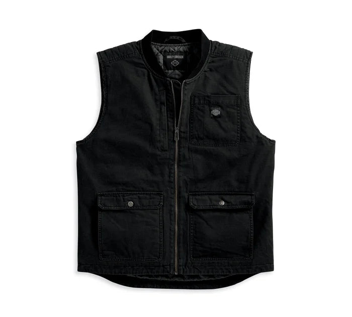 Gilet en toile Forever Harley pour hommes - Black Beauty