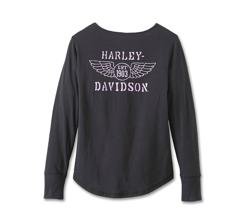 Haut en tricot à manches longues Hero Harley-Davidson® pour femmes - Noir