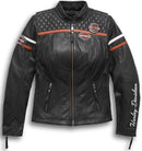 Veste pour Femmes en Cuir Miss Enthusiast H-D Triple Vent System Noire Harley-Davidson®