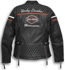 Veste pour Femmes en Cuir Miss Enthusiast H-D Triple Vent System Noire Harley-Davidson®