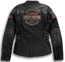 Veste pour Femmes en Cuir & Toile Triple Vent System Worden Riding Noire Harley-Davidson®