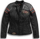 Veste pour Femmes en Cuir & Toile Triple Vent System Worden Riding Noire Harley-Davidson®