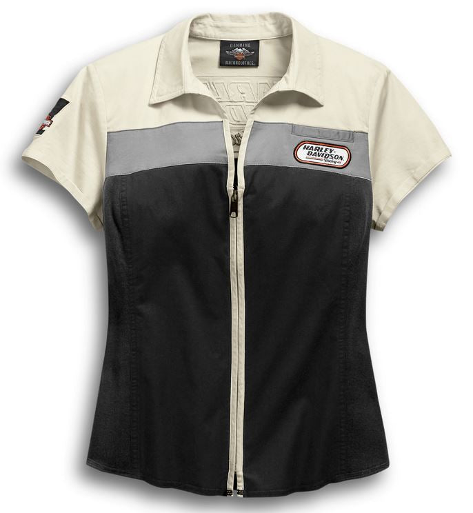 Chemise pour Femmes à Manches Courtes H-D Racing Zip-Front Harley-Davidson®
