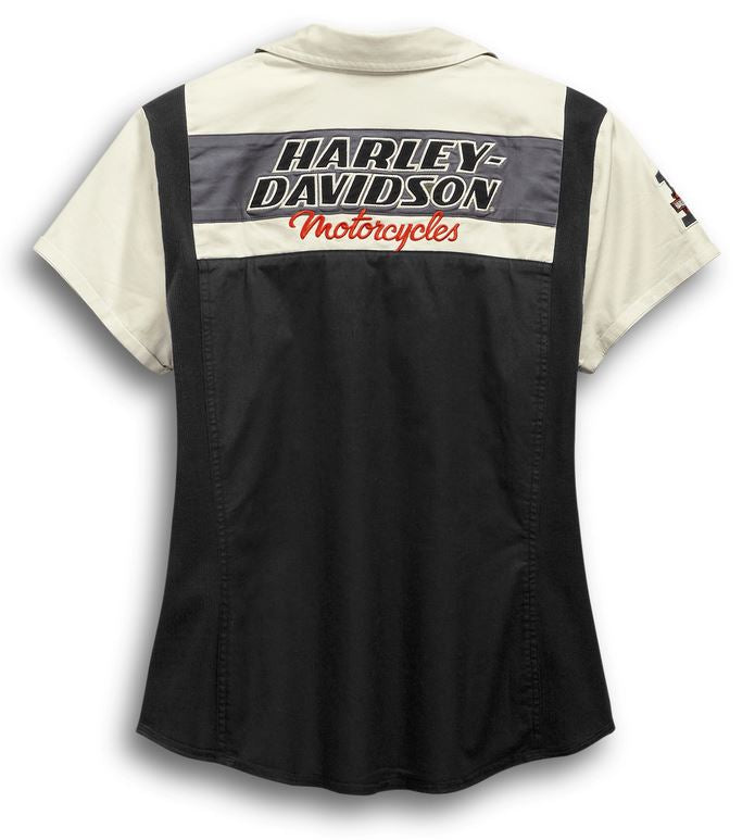 Chemise pour Femmes à Manches Courtes H-D Racing Zip-Front Harley-Davidson®