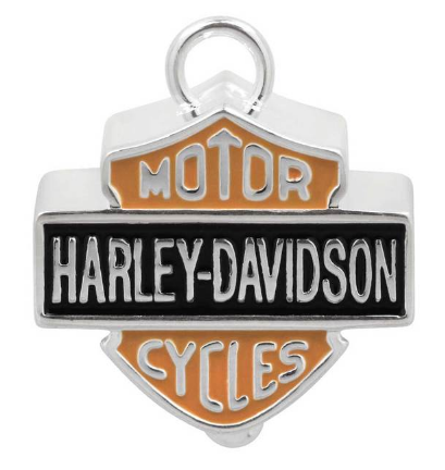 Clochettes Moto Porte-Bonheur pour Hommes Bar and Shield Orange et Noir Harley-Davidson.