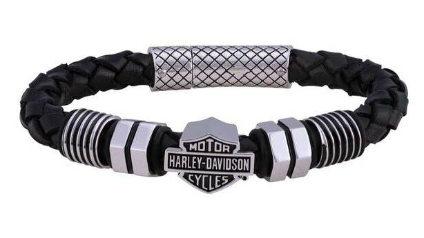 Bracelets pour Hommes Homme Nut & Bolt Round B&S Cuir Tressé Harley-Davidson
