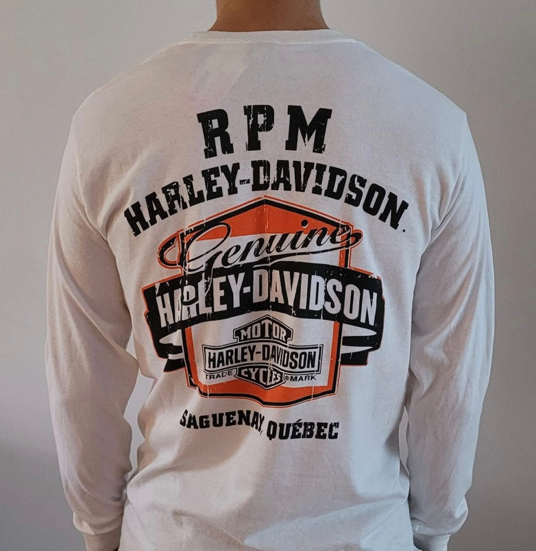 Chandail pour hommes à manches longues RPM Harley-Davidson B/S On White